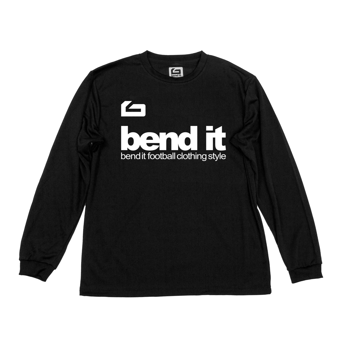 純粋で誠実な想いを込めた、グラウンドでも街でも映えるモダンなメッセージロングTシャツ be25_03 止蹴運ドライロングスリーブTシャツ | Bend It サッカーウェア
