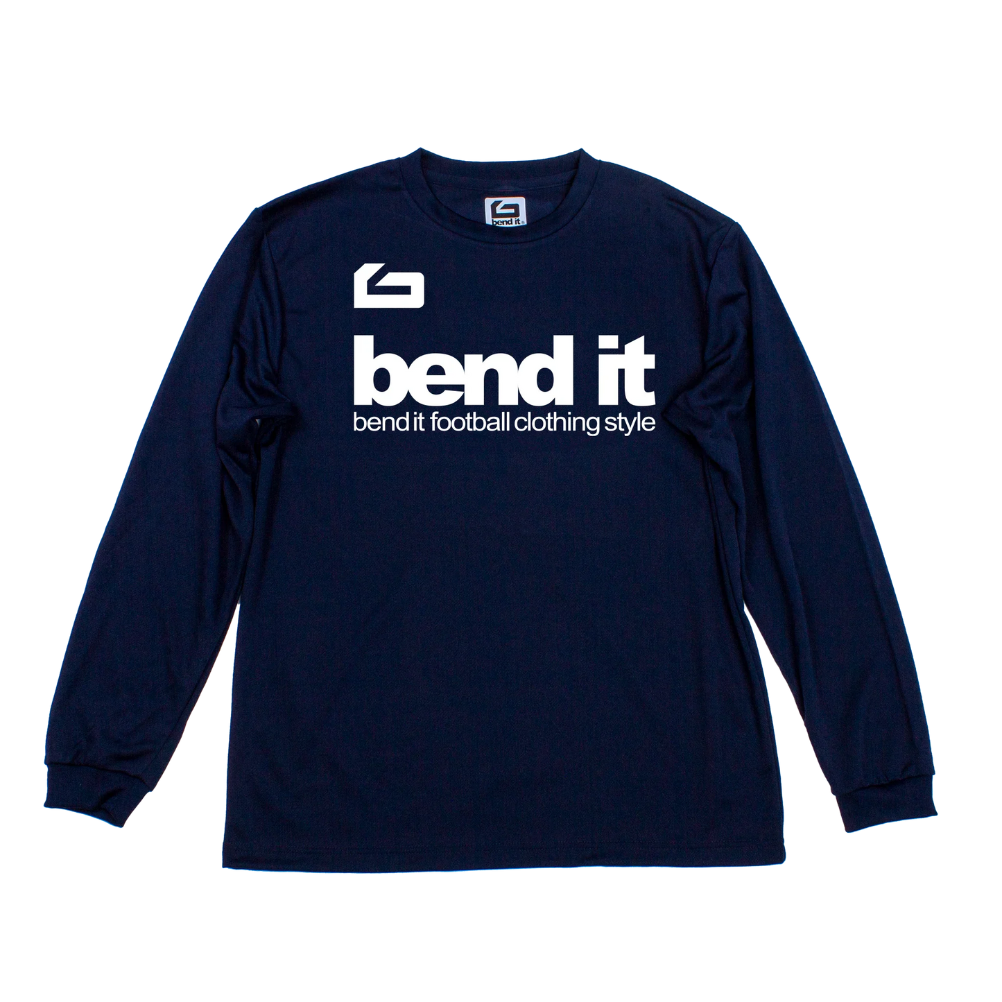 純粋で誠実な想いを込めた、グラウンドでも街でも映えるモダンなメッセージロングTシャツ be25_03 止蹴運ドライロングスリーブTシャツ | Bend It サッカーウェア