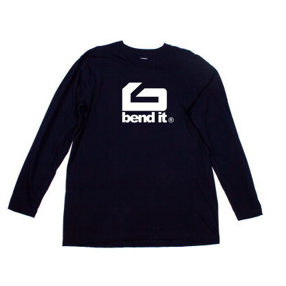 快適で汎用性の高い ビッグロゴ ロングスリーブTシャツ｜シーズンレスデザイン be25_13 コットンlogo ロングTシャツ | Bend It サッカーウェア